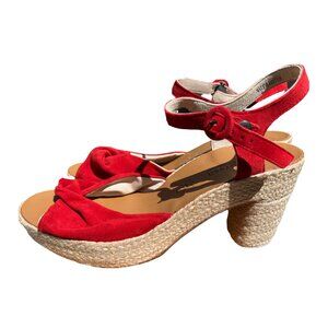 Paul Green Red Espadrille Platform Heels
